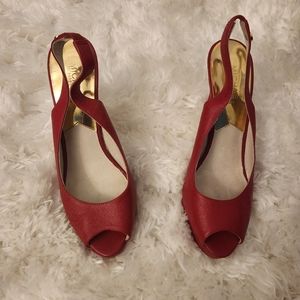 Red Michael Kors Slingback Peep-toe Pump 8.5 M